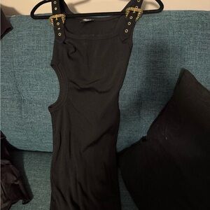 Versace Jeans Couture Black Top with Gold Hardware